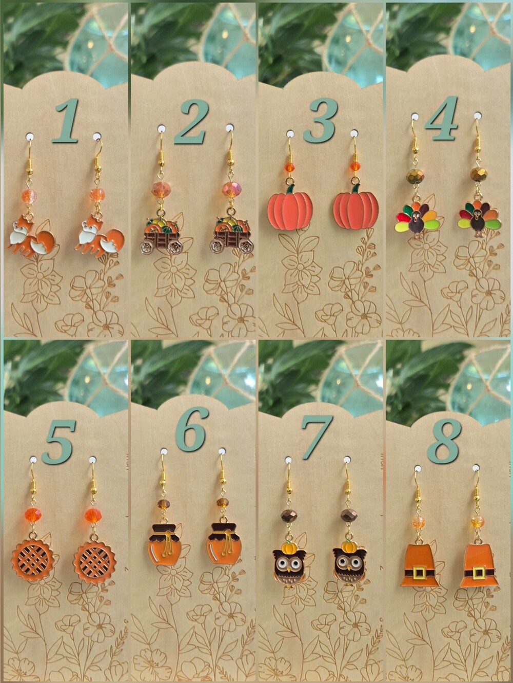 Autumn Enamel Dangle Earrings - Pick One